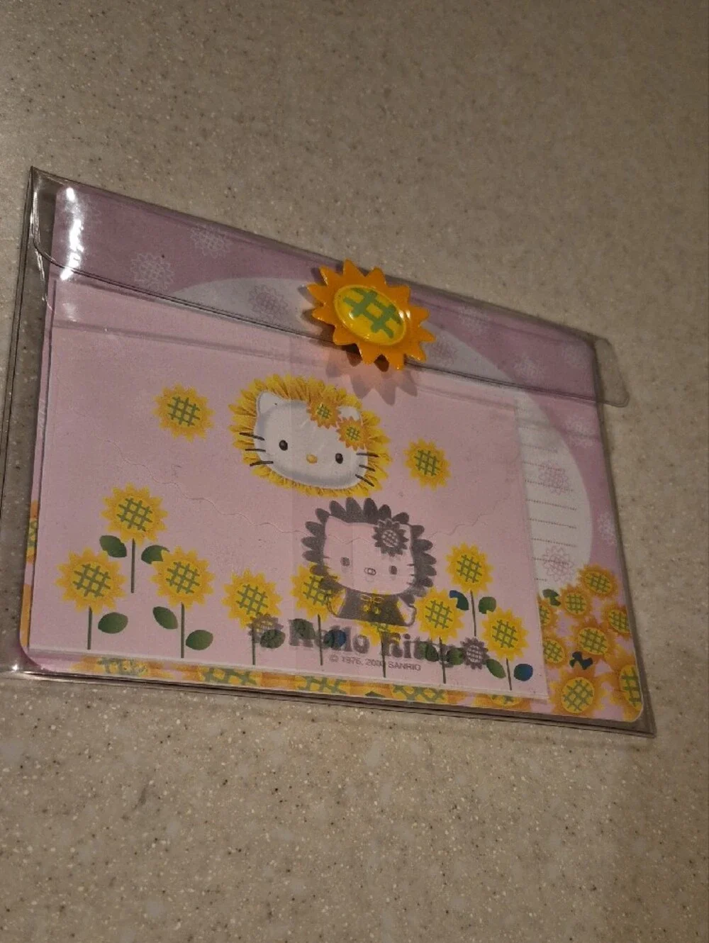 Hello Kitty Pink & Yellow Sunflower Letter Set Y2K 2000